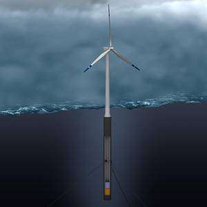 Cliquer pour agrandir. Hywind, l’éolienne flottante en eaux profondes de Statoil. © StatoilHydro