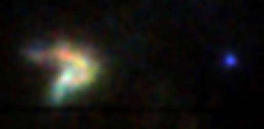  Images fournies par XMM Newton du reste de supernova G350.1-0.3 (à gauche) et son étoile à neutrons (à droite). Crédit : ESA/ XMM-Newton/ EPIC (Gaensler et al.)