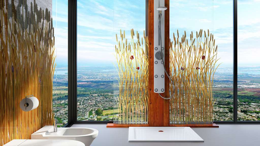 Une salle de bain très nature Une salle de bain très nature