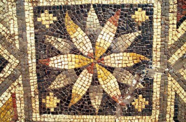 Détail d'une mosaïque de Pasiphaé Détail d'une mosaïque de Pasiphaé