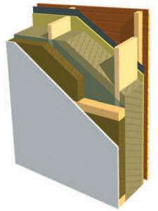 Une ossature bois avec un complément d’isolation par l’intérieur au moyen de panneaux haute densité. © DR Une ossature bois avec un complément d’isolation par l’intérieur au moyen de panneaux haute densité. © DR