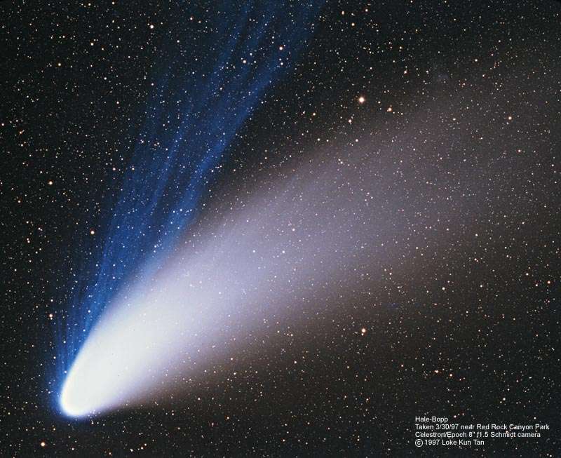 La comète Hale-Bopp, photographiée lors de son périhélie en 1997. © Nasa, JPL, Loke Kun Tan