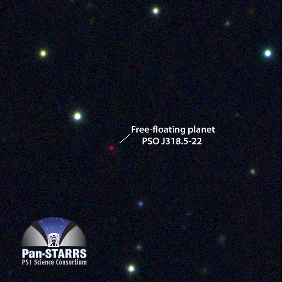 Âgée de seulement 12 millions d'années, PSO J318.5-22 erre seule dans la constellation du Capricorne. Elle est 100 milliards de fois moins brillante que Vénus. © N. Metcalfe & Pan-Starrs 1 Science Consortium