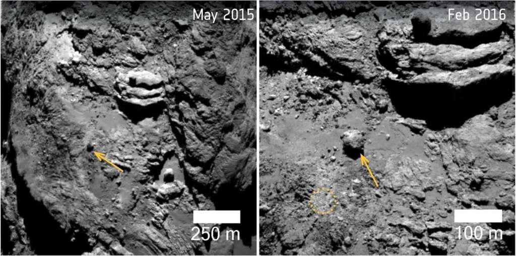 Un second exemple des images exploitables pour le projet Rosetta Zoo. © ESA, Zooniverse