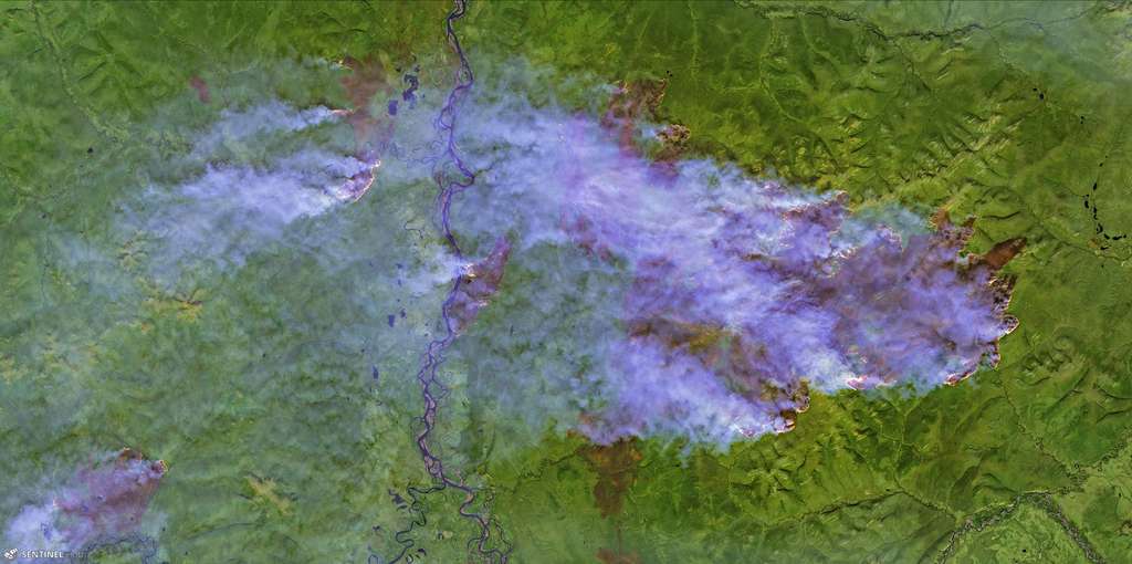 Incendies au nord de Batagay, en République de Sakha, le 3 août 2019. © Pierre Markuse, Flickr