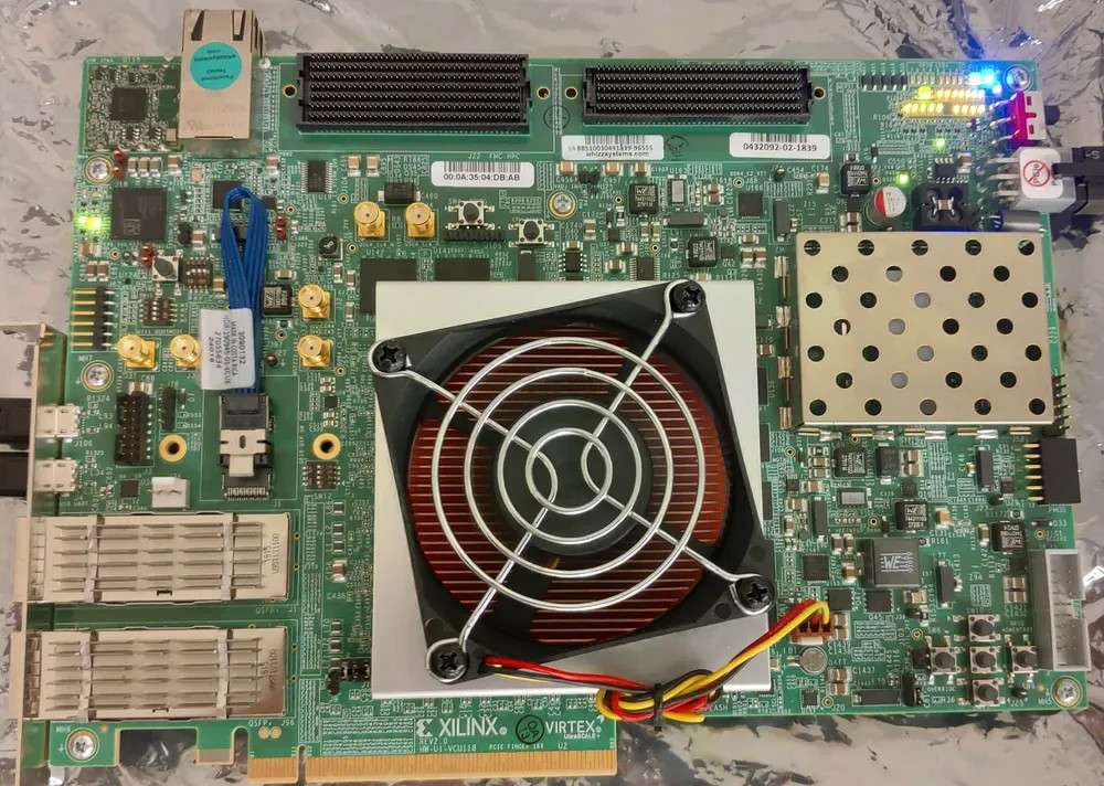The Morpheus processor, which is in the block under the fan, changes its microarchitecture randomly.  © Todd Austin, CC by-nd