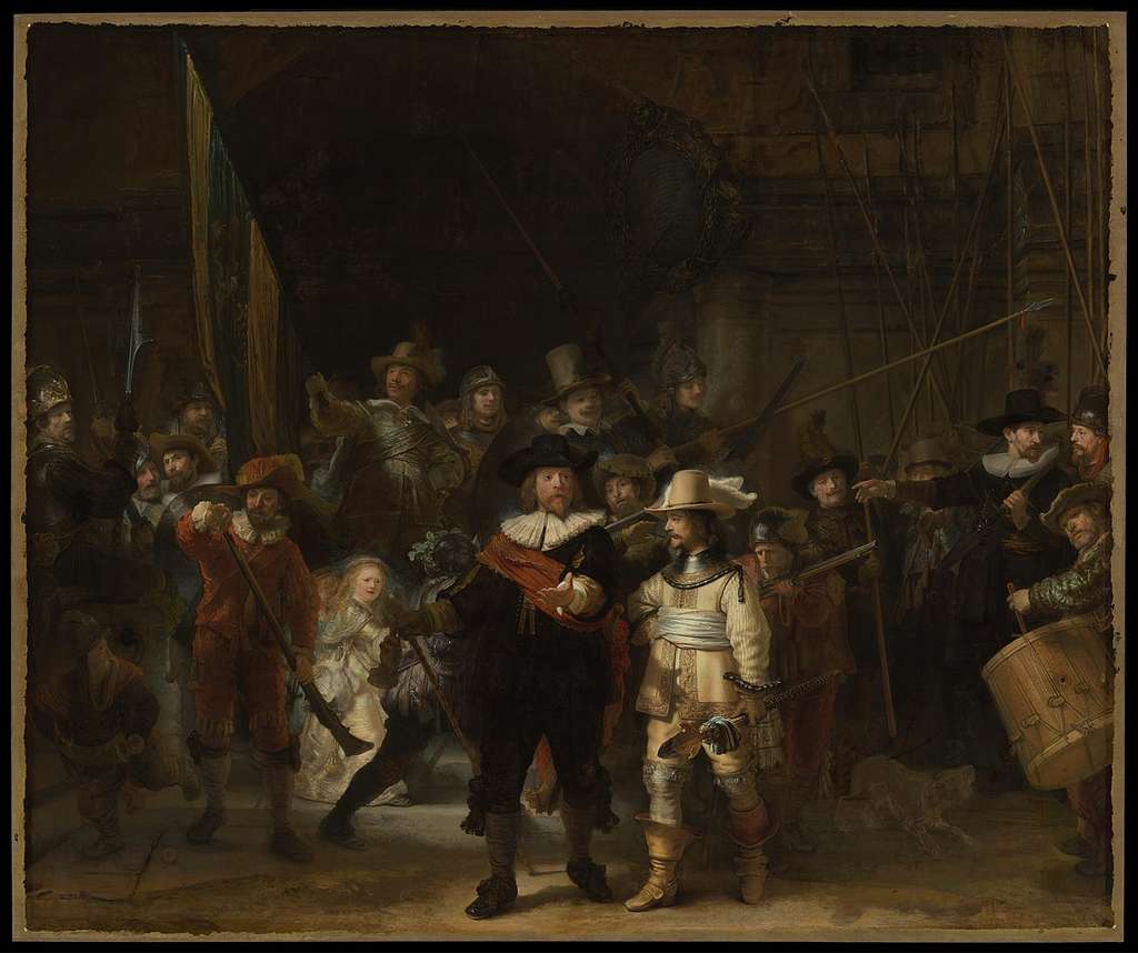 La ronde de nuit du peintre Rembrandt. © Rijksmuseum d'Amsterdam, Wikimedia Commons, domaine public