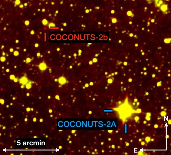 Photographie du système Coconuts-2. © Zhang et al., UH, The Astrophysical Journal Letters
