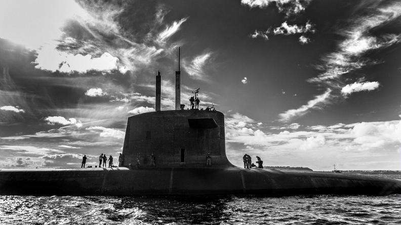 L'un des quatre sous-marins nucléaires lanceurs d'engins (SNLE). © Marine Nationale