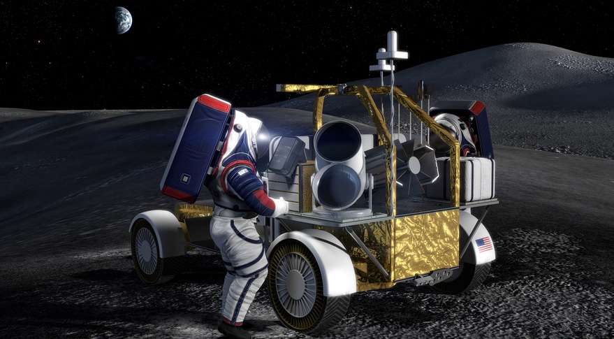 Astrolab n'est pas la seule compagnie à proposer une astromobile lunaire pour le programme Artemis. Il y a, par exemple, le projet de Northrop Grumman (vue d'artiste). © Northrop Grumman