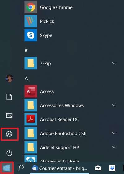 Ir a configuración de Windows 10. © Microsoft