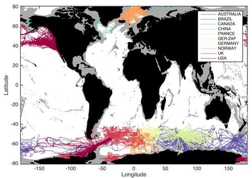 Les séries des 284.434 profils de températures et de salinités ont été rendues publiques sur le portail MEOP (Marine Mammals Exploring the Oceans Pole-to-pole). © SMRU