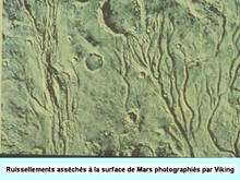 Les traces laissées par l'eau sur la Planète rouge. © DR Les traces laissées par l'eau sur la Planète rouge. © DR