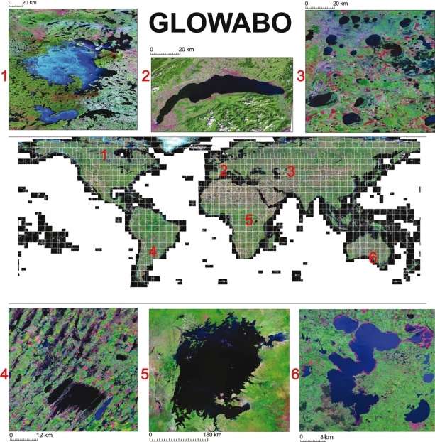 Un exemple de la cartographie détaillée des lacs réalisée grâce au catalogue d'images Geocover du programme Landsat. © CNRS-Insu