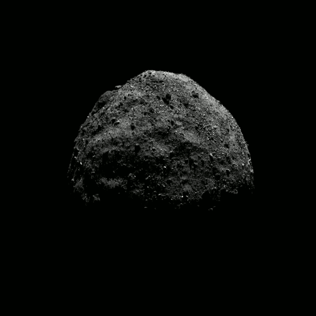 Bennu, vu ici le 4 décembre par Osiris-Rex, est un astéroïde géocroiseur se trouvant actuellement à 110 millions de km de nous. Des poussières par comparaison avec Ultima Thulé, récemment survolé par la sonde New Horizons, qui réside dans la ceinture de Kuiper à 6,6 milliards de km de la Terre. © Nasa/Goddard/University of Arizona