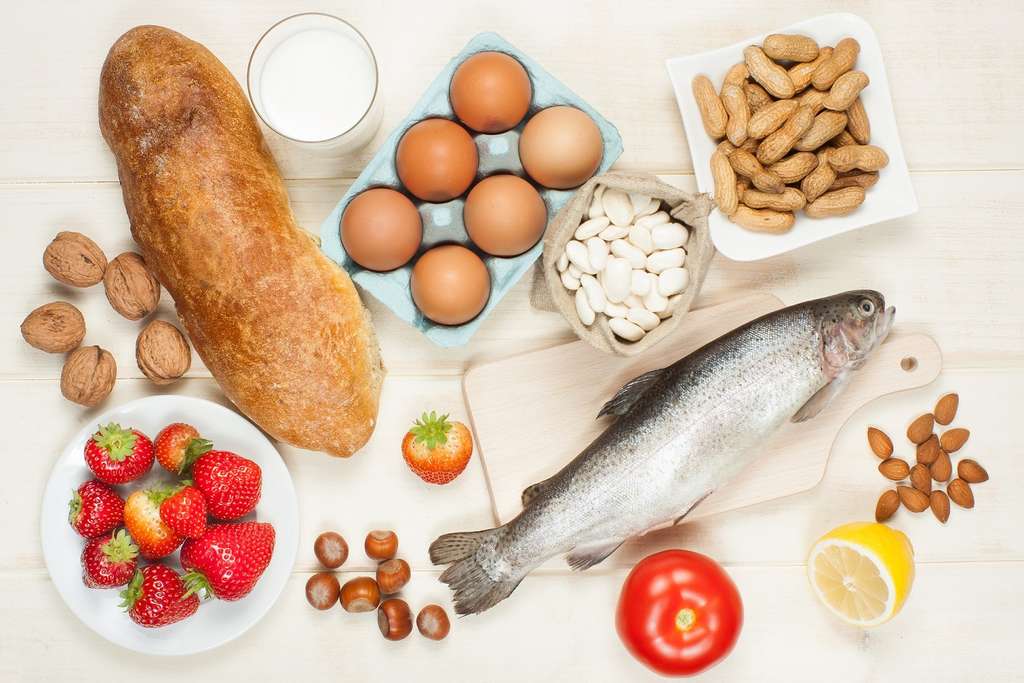 Wheat, eggs, fish, nuts can cause food allergies. © Evan Lorne, Shutterstock