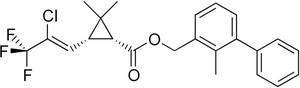 Molécule de bifenthrine de la famille chimique des pyréthroïdes. © Wikimédia Commons, domaine public