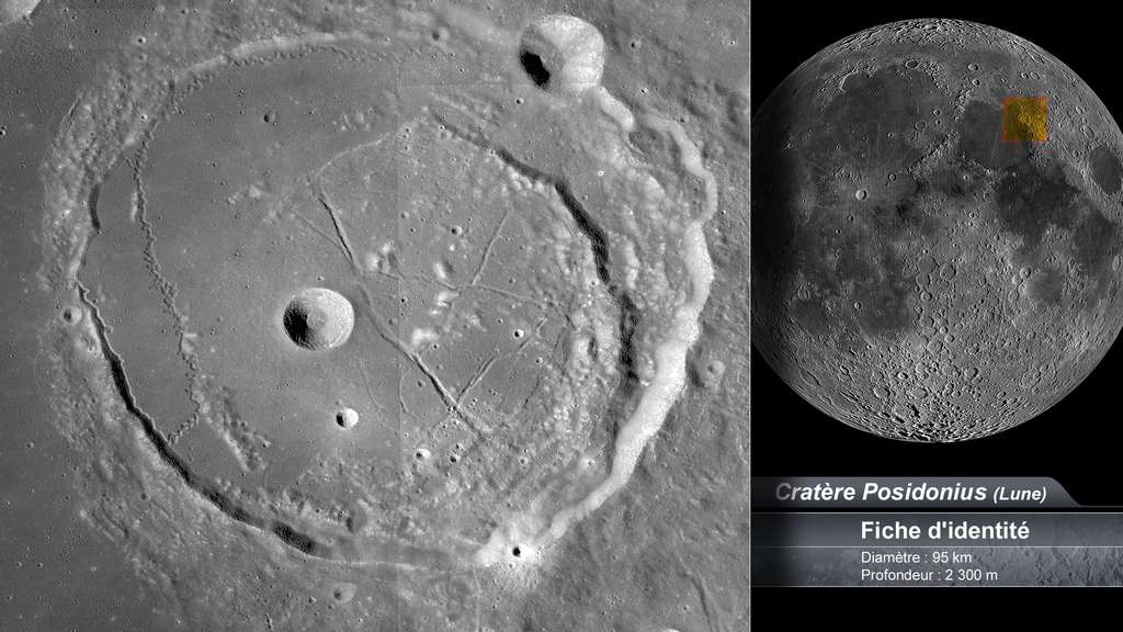 Le cratère Posidonius sur la Lune Le cratère Posidonius sur la Lune