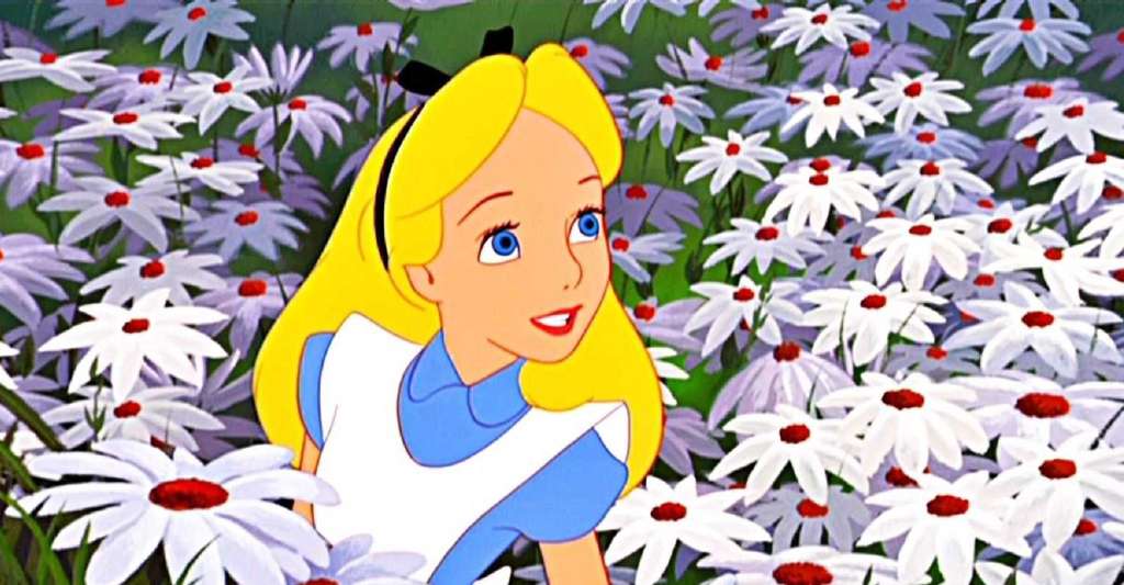 Scène d’Alice au pays des merveilles (1951), un dessin animé peint à la main sur cellulo caractéristique de l’époque. © Walt Disney Pictures