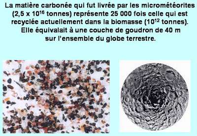 Les micrométéorites ont apporté de la matière carbonée. © DR