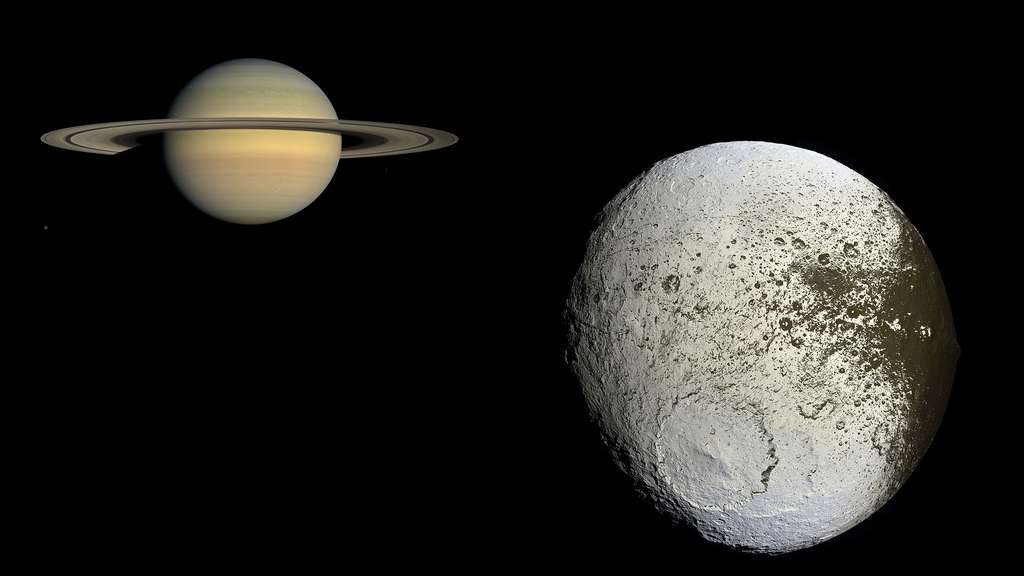 Saturne et sa lune Japet Saturne et sa lune Japet