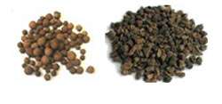 Billes d'argile et pouzzolane. Billes d'argile et pouzzolane.