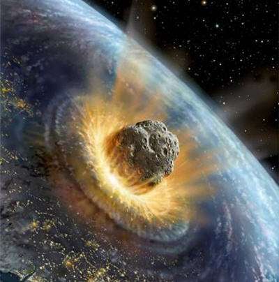 La chute d'un gros astéroïde sur Terre pourrait ressembler à cette vue d'artiste. © David Hardy