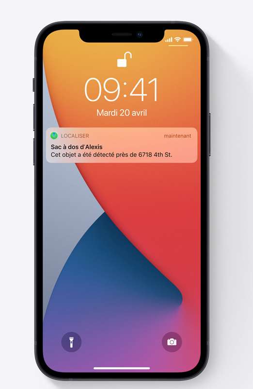 If an AirTag is lost, the "Locate" network can help find it, and send a notification if it is found. © Apple If an AirTag is lost, the "Locate" network can help find it, and send a notification if it is found. © Apple