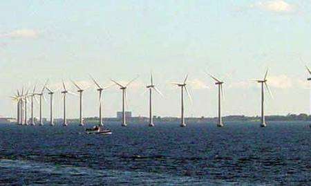 Eoliennes off-shore au large de Copenhague. Source Commons