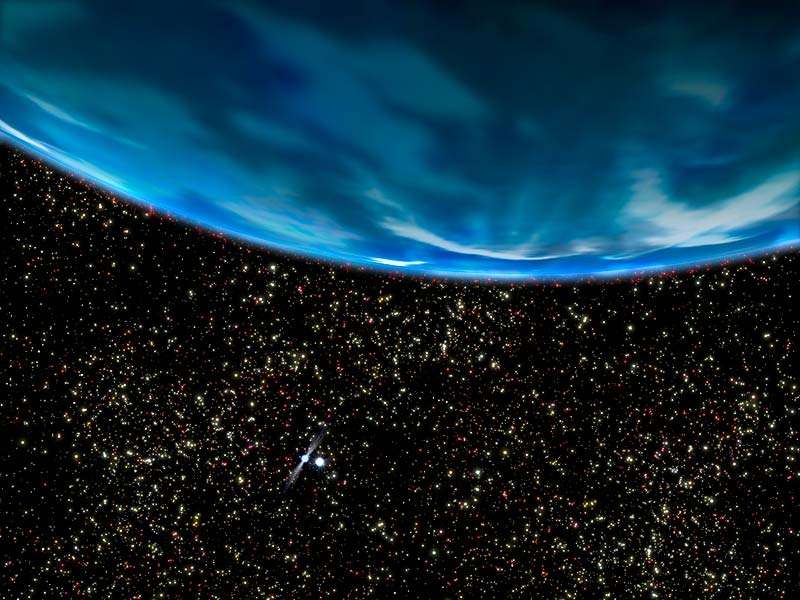 PSR B1620-26 b, surnommée Mathusalem pour son grand âge (13 milliards d’années), est une exoplanète circumbinaire découverte dans un amas globulaire, en l’occurrence Messier à 12.400 années-lumière. © Nasa, G. Bacon
