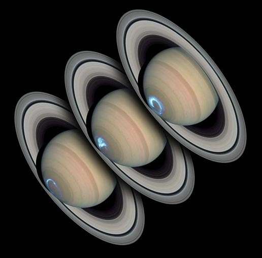 Des aurores polaires sur Saturne
