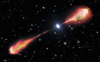 Dans l'Univers primitif, un quasar crachait un jet de matière d'une longueur record de 200 000 années-lumière !