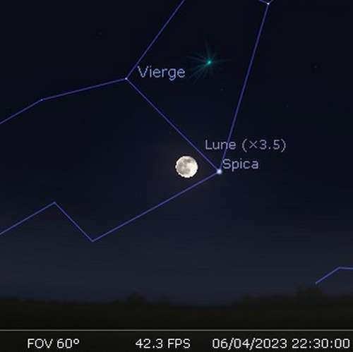 La Lune passe à proximité de l'étoile Spica
