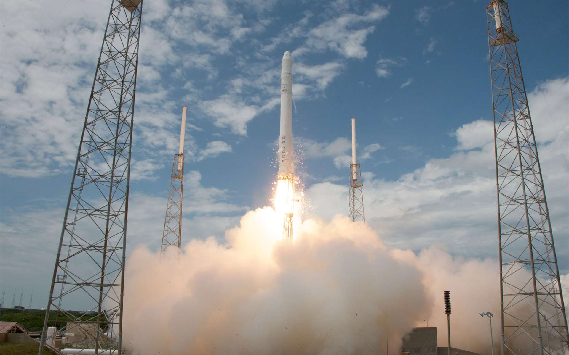 S'il réussit son troisième lancement, le Falcon-9 pourra prétendre à lancer des satellites de la Nasa. © SpaceX/Chris Thompson