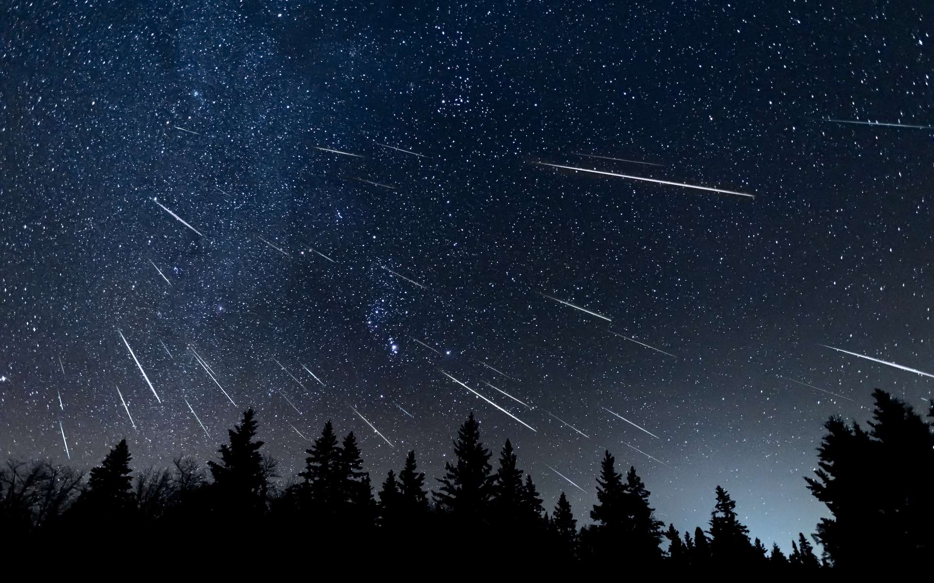 Y aura-t-il une tempête d'étoiles filantes le 31 mai ? Image composite des Géminides, grande pluie d'étoiles filantes, active en décembre. © Craig Taylor Photo, Adobe Stock