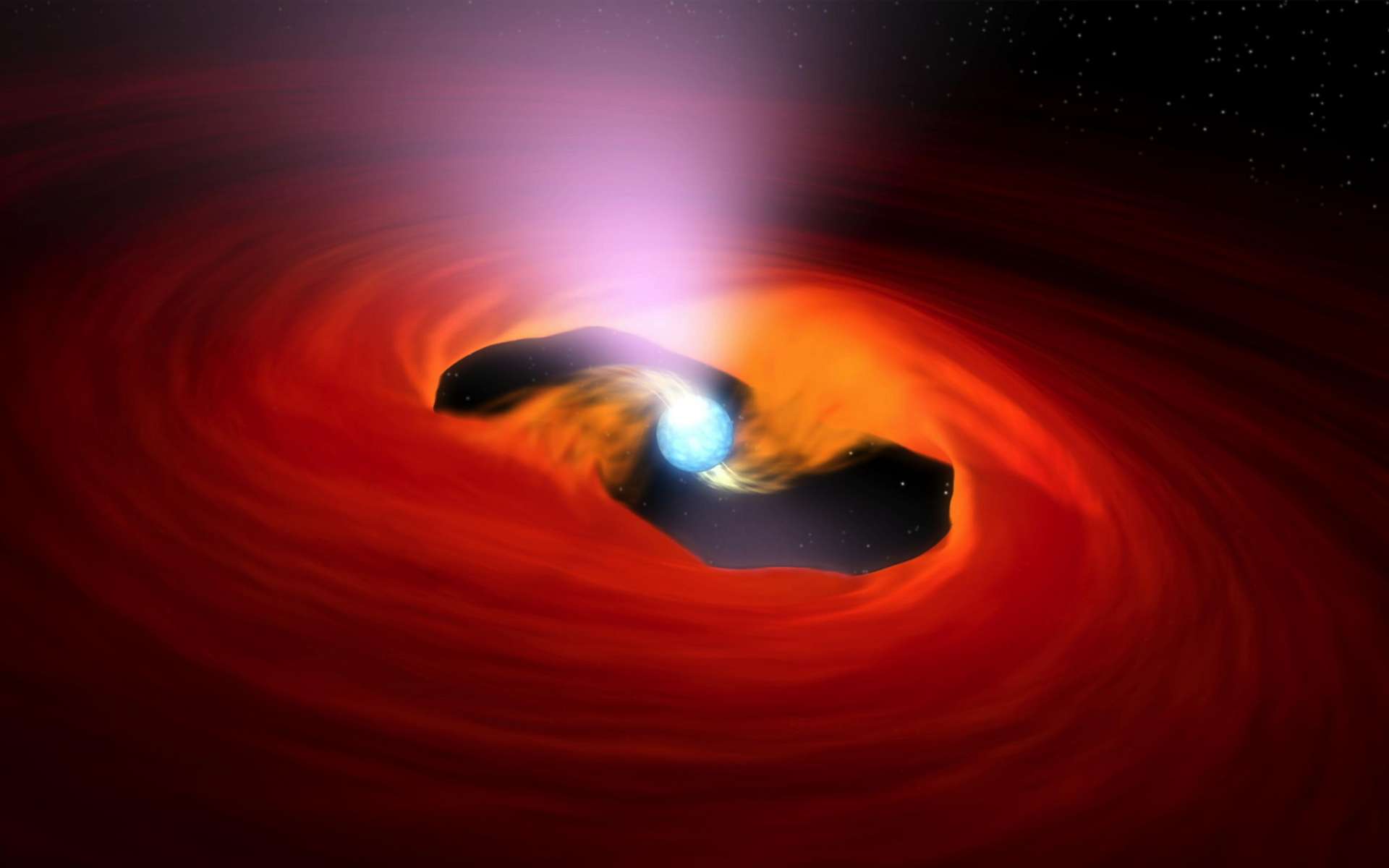 Première : des astronomes observent un pulsar en train de dévorer son étoile compagne