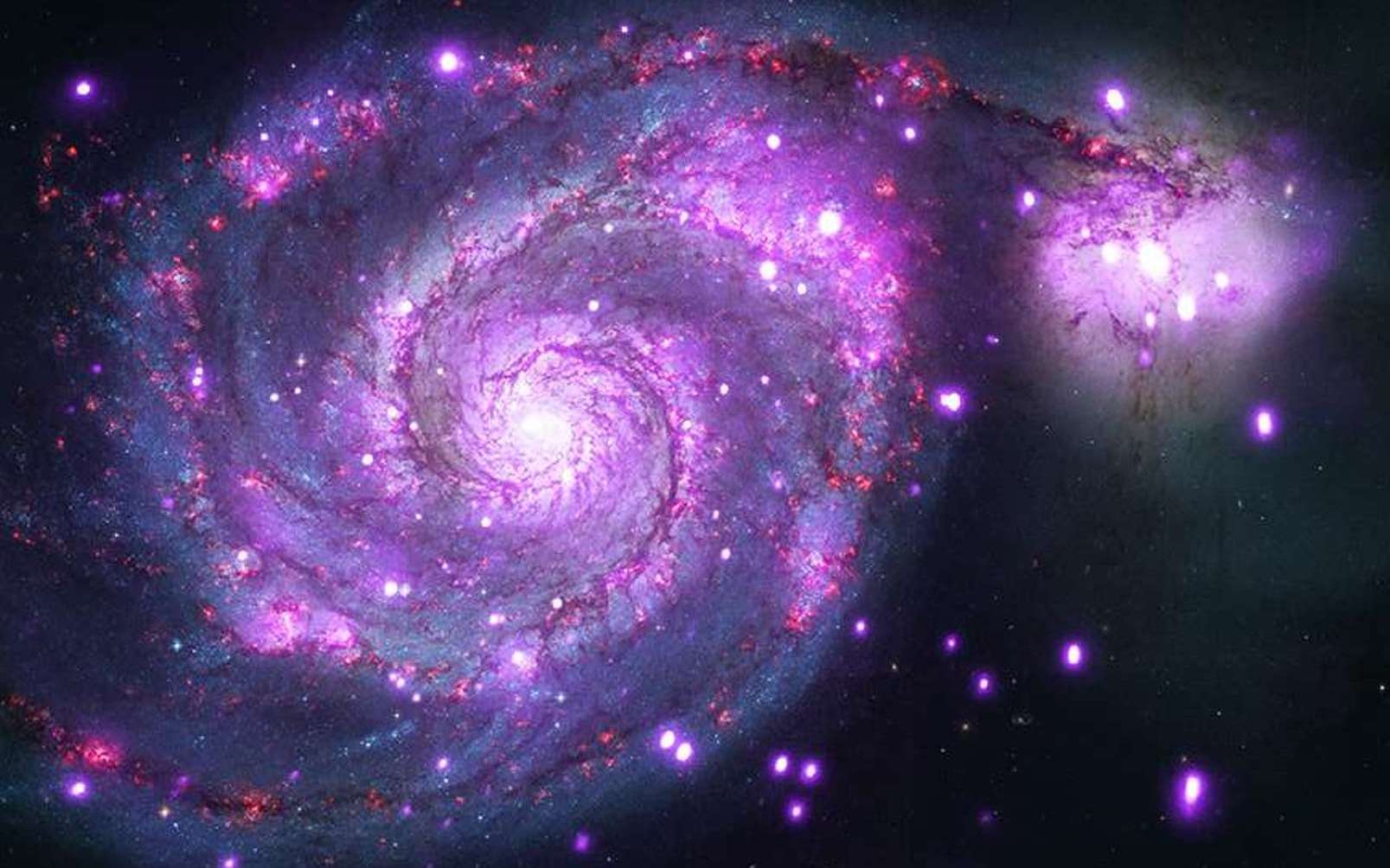 Le maelström des lignes de champ magnétique de la grande galaxie du Tourbillon