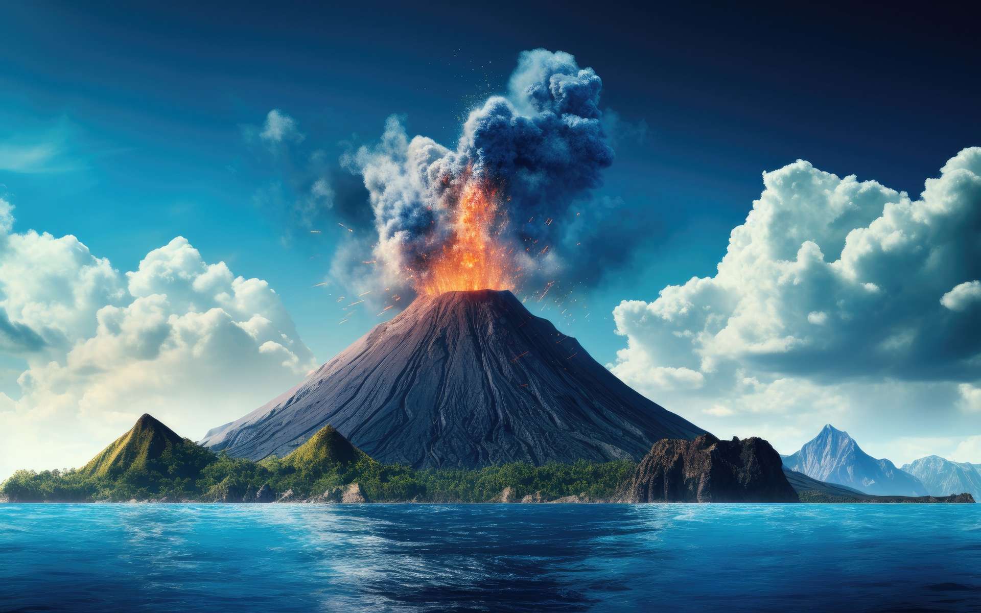 Éruption violente et spectaculaire du volcan Ruang en Indonésie