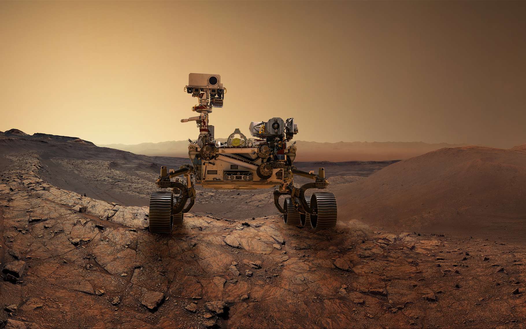 Les ingénieurs de la Nasa ont identifié l’origine de l’étrange structure observée par Perseverance sur Mars il y a quelques jours. © Tryfonov, Adobe Stock