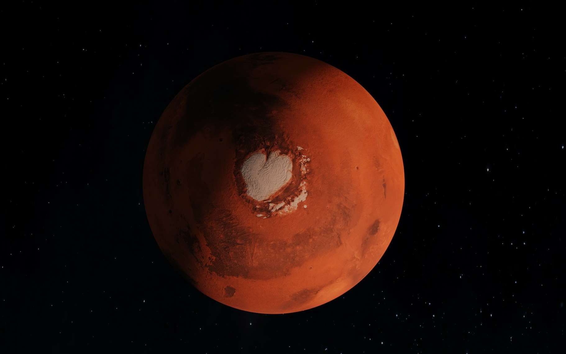 Mars a encore des secrets : sa calotte polaire nord serait plus jeune qu'on ne l'imaginait !