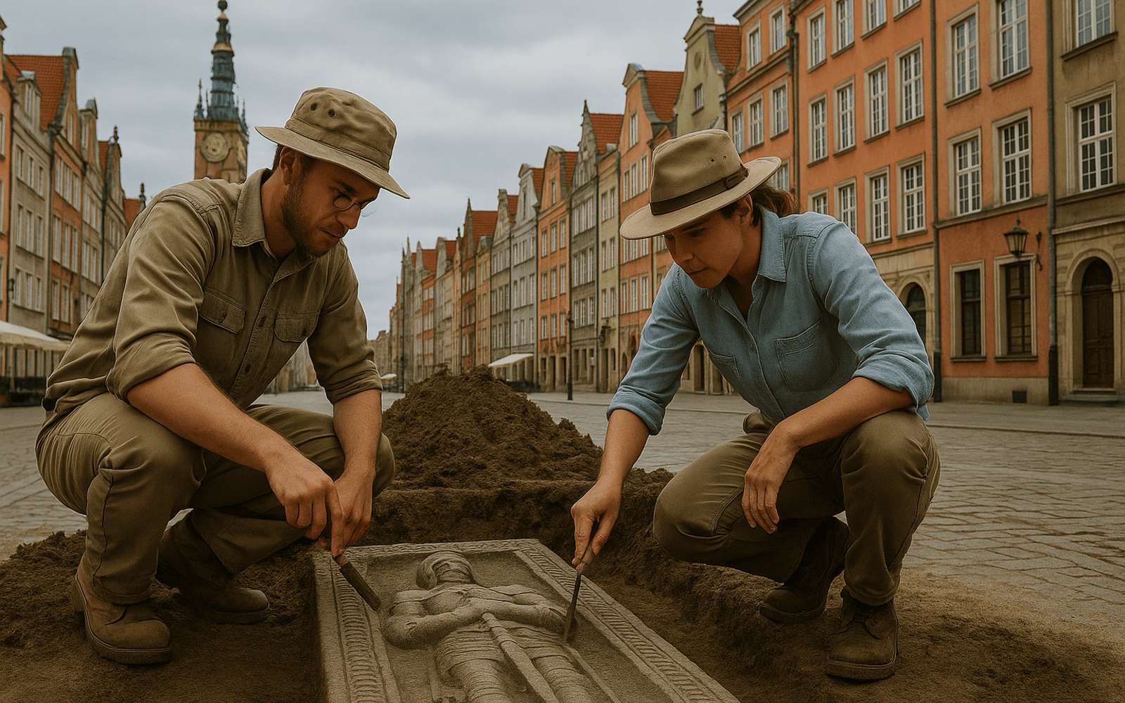 Un chevalier inconnu refait surface au coeur de Gdansk... et intrigue les archéologues