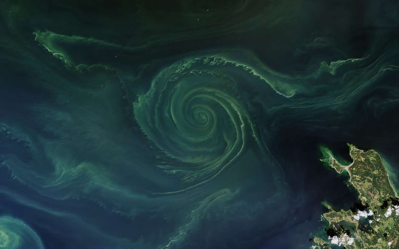 Vue du ciel : une étrange spirale géante au coeur de la mer Baltique