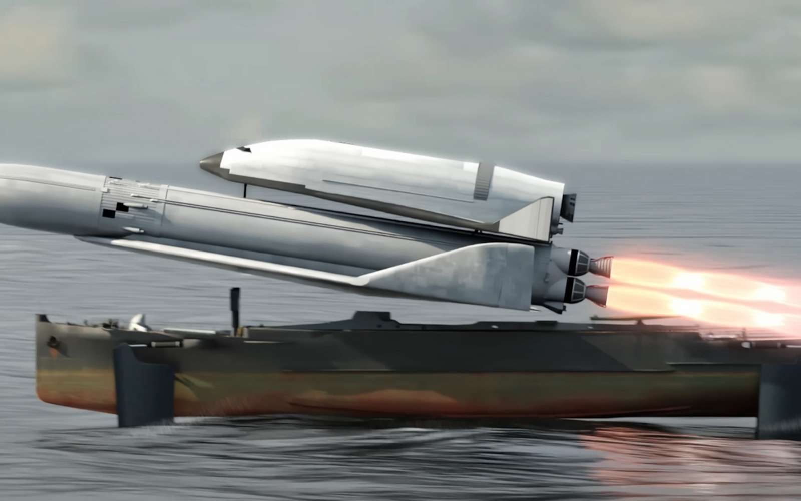 Le projet fou d'une navette spatiale soviétique lancée depuis une barge hydroptère reconstitué en vidéo