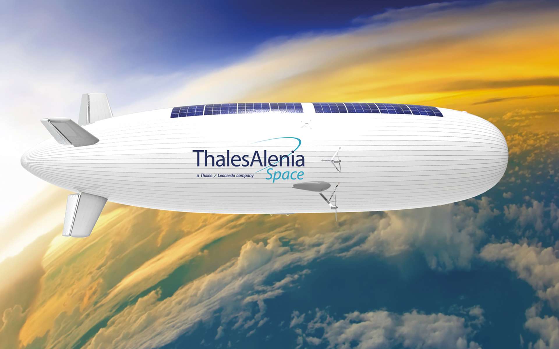 Stratobus, le dirigeable stratosphérique de Thales Alenia Space, peut être vu comme le « chaînon manquant » entre les drones et les satellites. © Thales Alenia Space, Emmanuel Briot