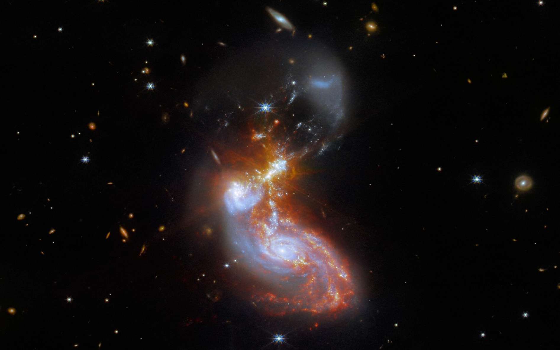 Le James-Webb localise la puissante et mystérieuse source infrarouge d'une collision de galaxies