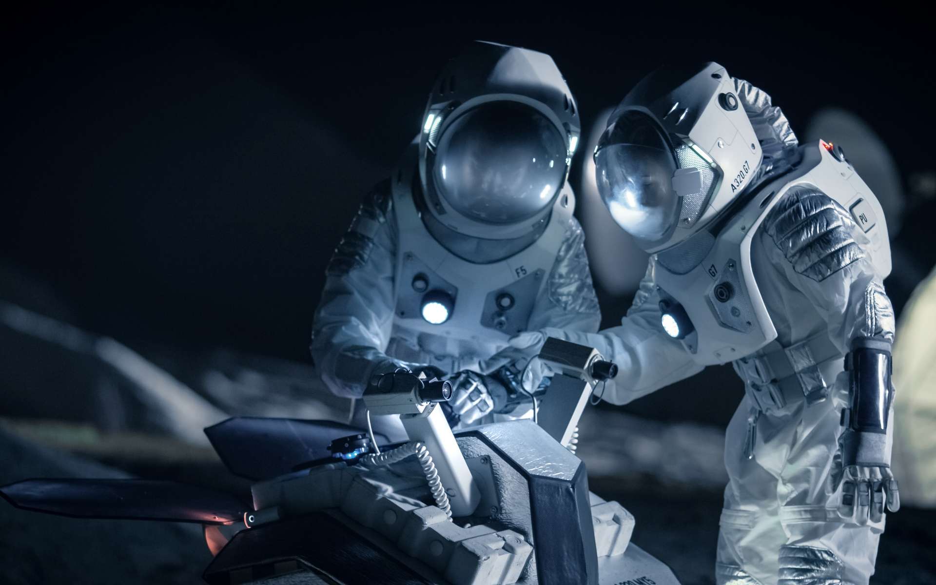 Illustration d'astronautes travaillant sur une autre planète. © Gorodenkoff, Adobe Stock