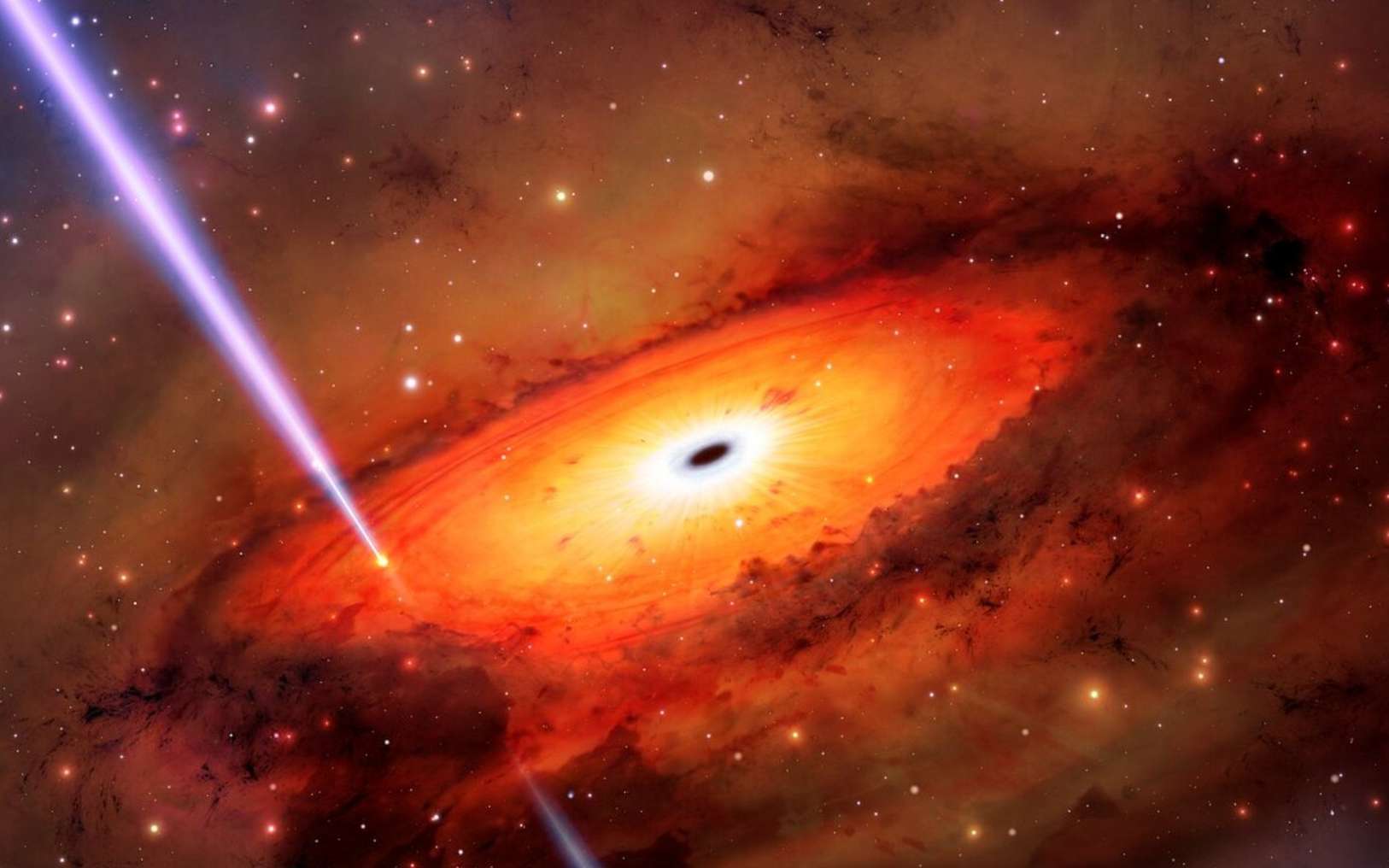 Certains sursauts gamma seraient des collisions d'étoiles autour de trous noirs supermassifs
