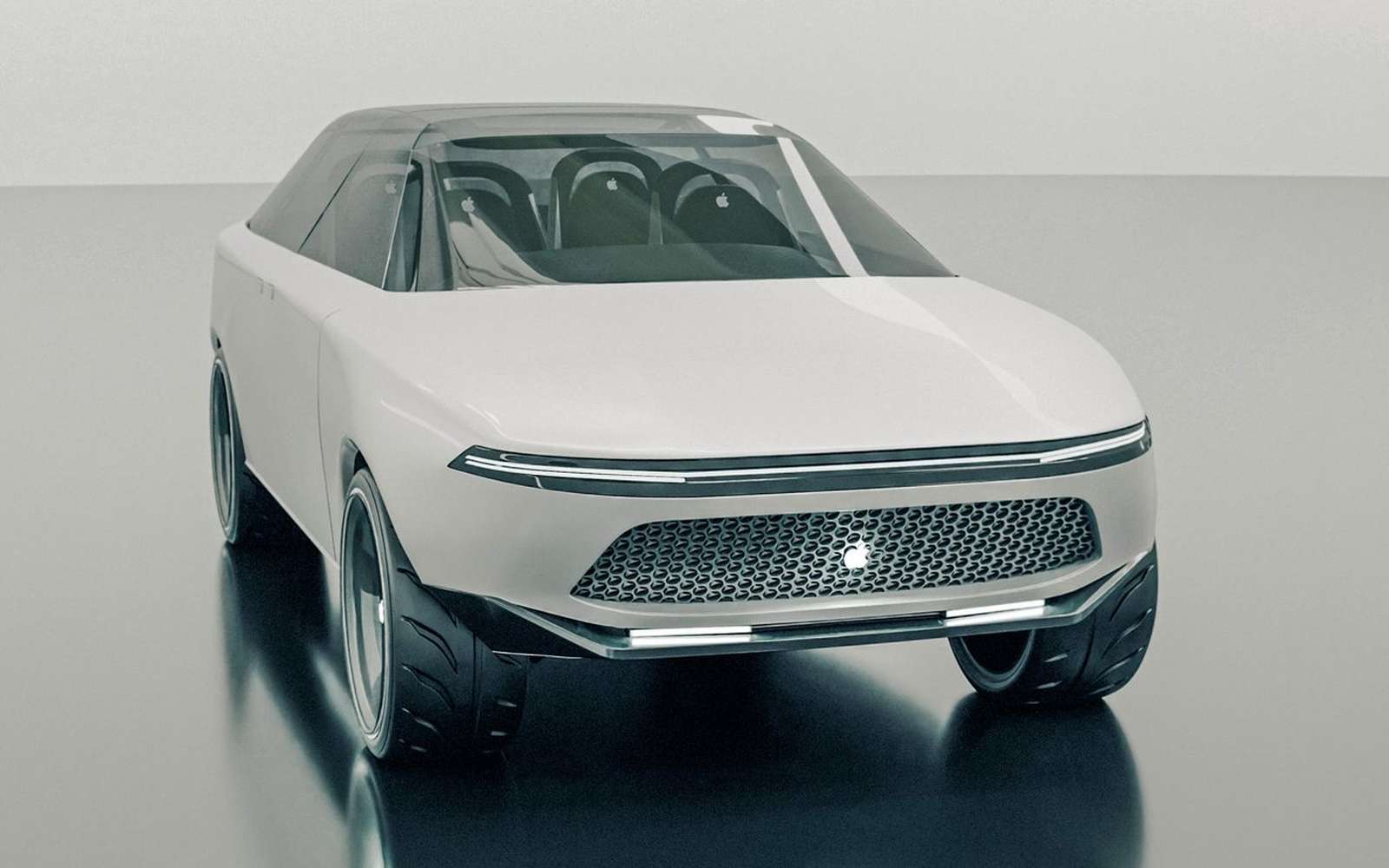 Ce concept virtuel d'Apple Car est non officiel mais basé sur de vrais brevets. © Vanarama