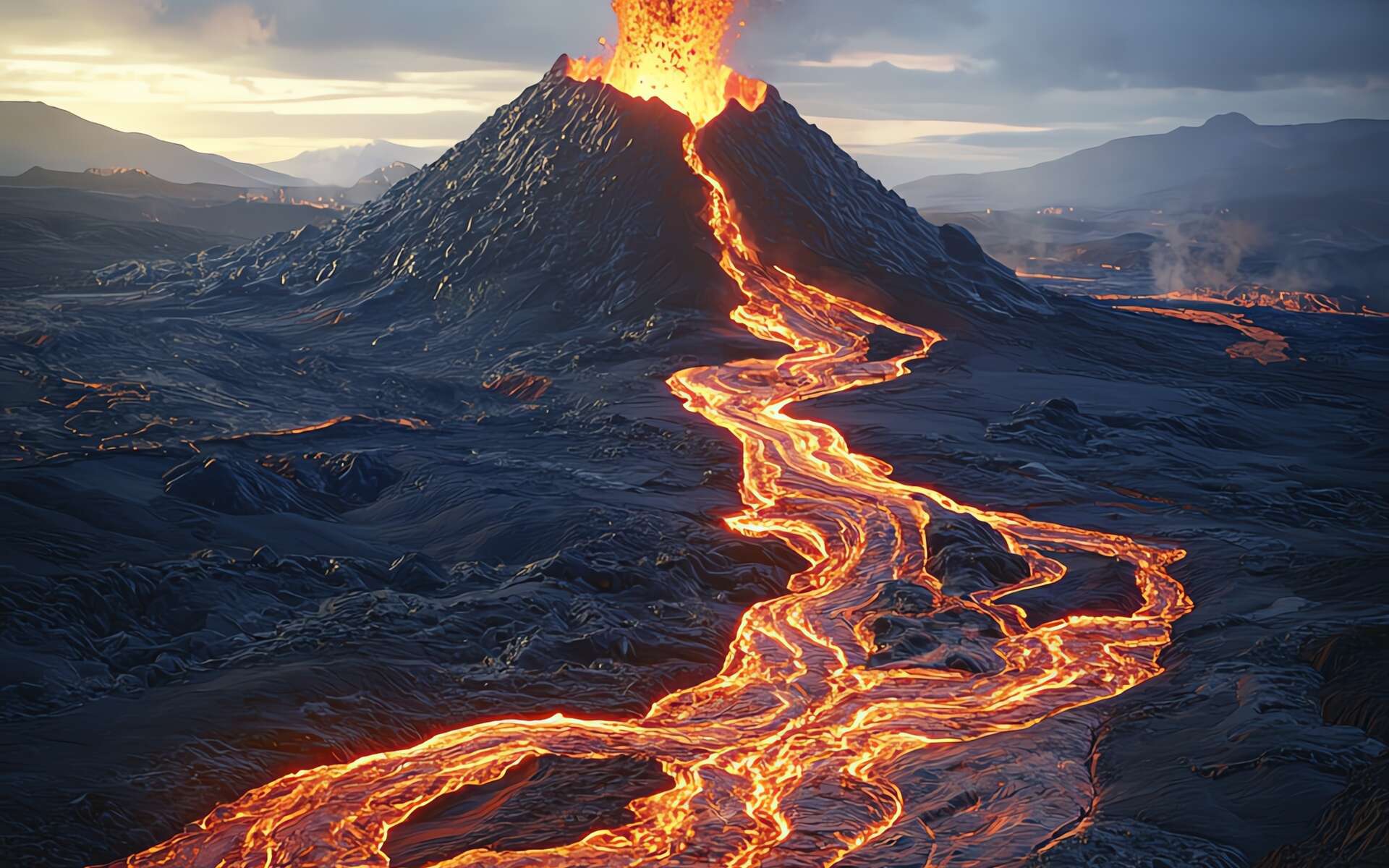 Fascinant : la rivière de lave flamboyante qui dévale l'Etna couvert de neige vu de l'espace