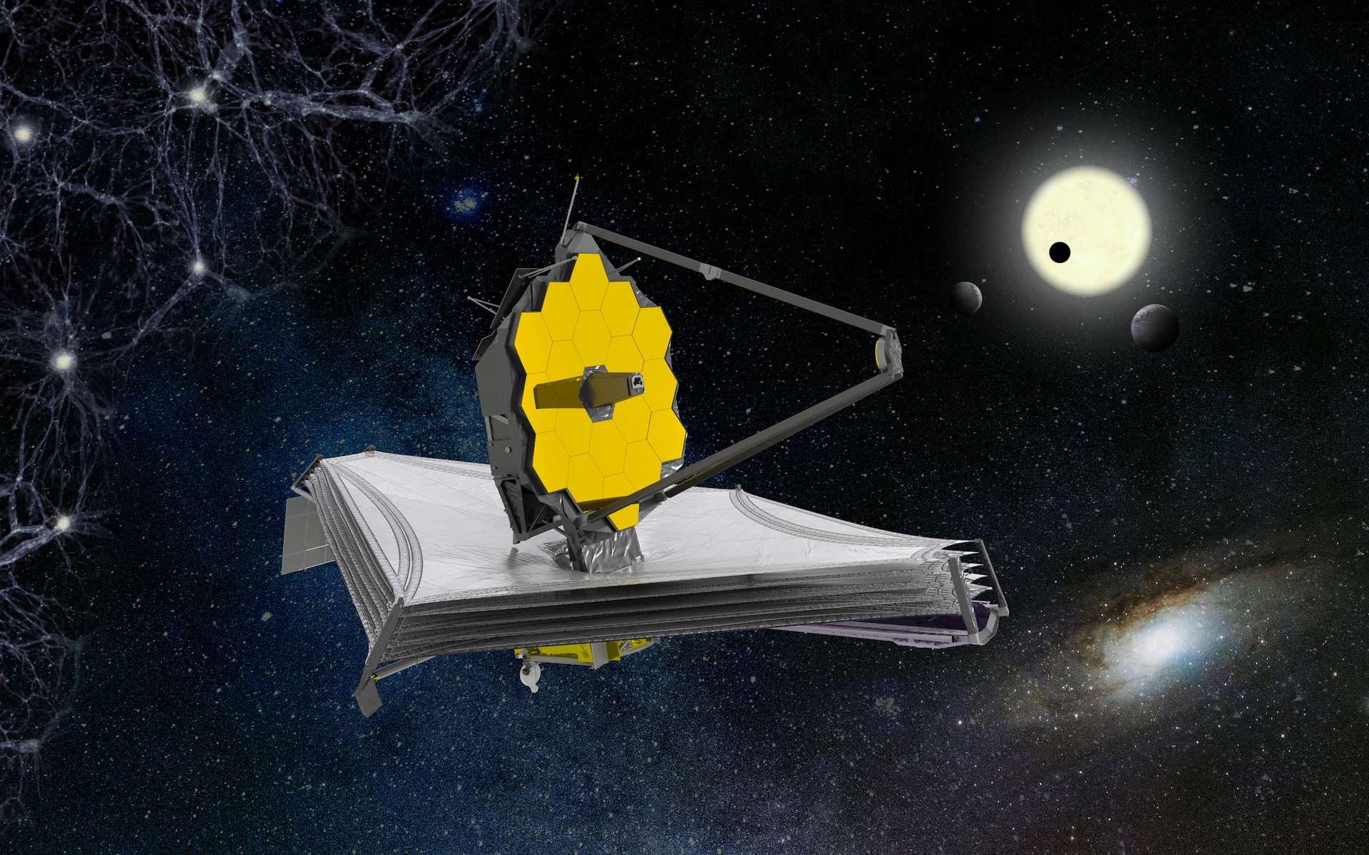 Vue d'artiste du James Webb Space Telescope. © ESA, ATG medialab